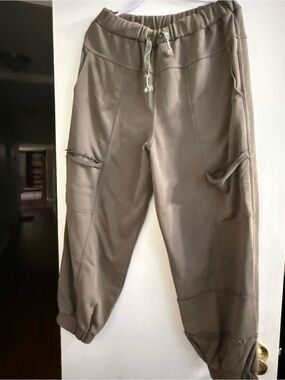 POL Olive Track Cargo Joggers with Drawstring